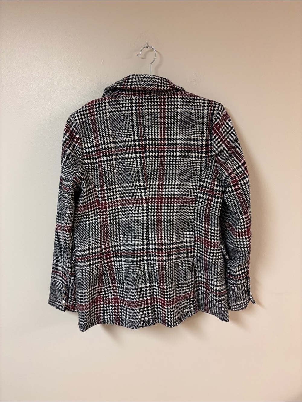 Vintage-Inspired Bagatelle Plaid Double-Breasted Blazer L NWT - Picture 14 of 16